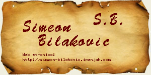 Simeon Bilaković vizit kartica